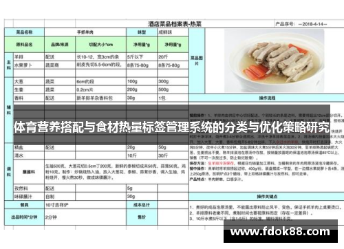 体育营养搭配与食材热量标签管理系统的分类与优化策略研究